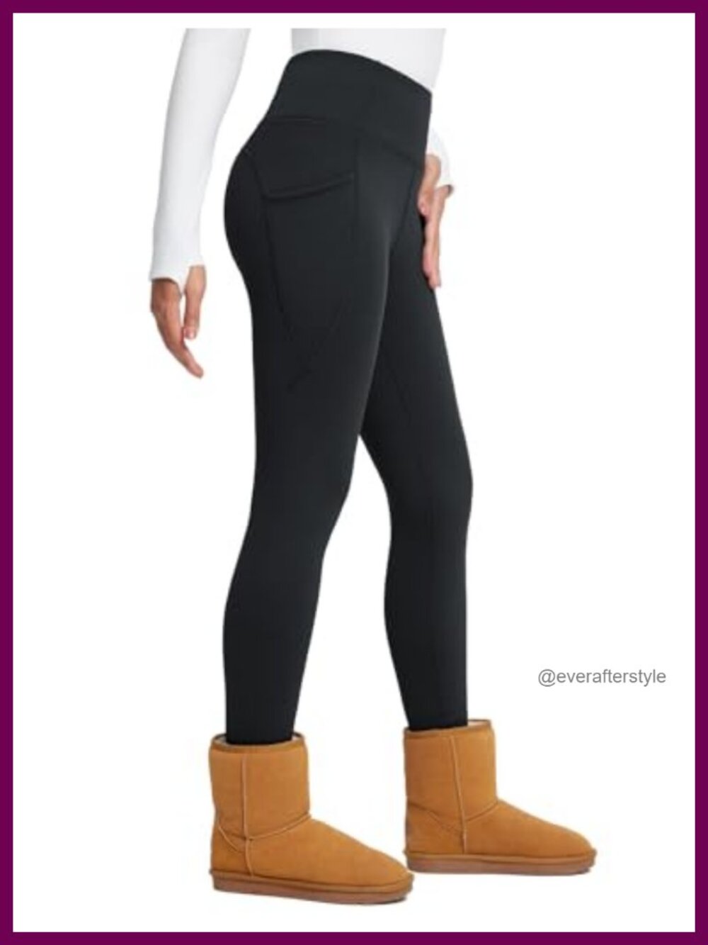 Fleece Lined Winter Leggings High Waisted Thermal Ski Pants